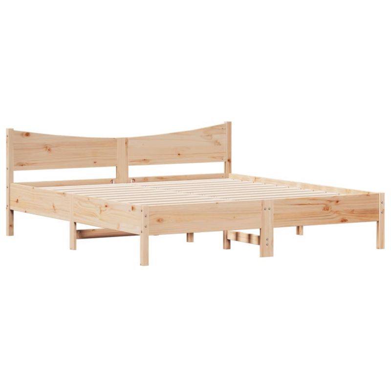 Łóżko drewniane WaszeMeble 200x200 cm brązowe WM-3216357 1 szt.