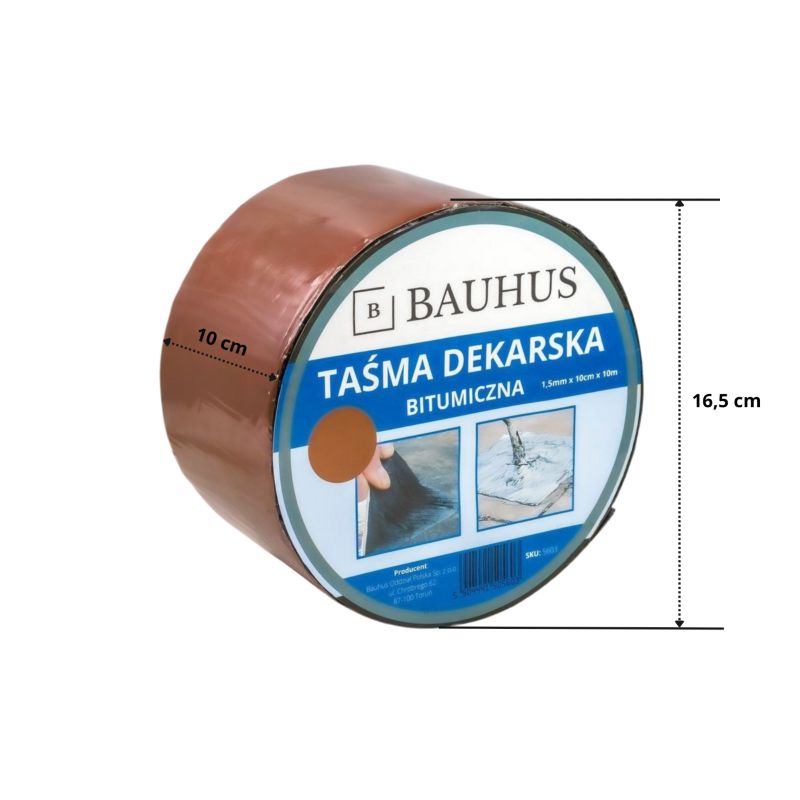 Taśma bitumiczna Bauhus dekarska wodoodporna brązowa 10 cm 1 szt.