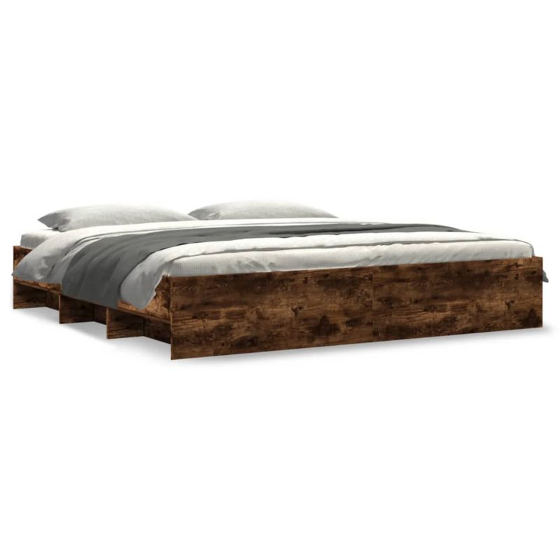 Łóżko drewniane WaszeMeble 200x200 cm brązowe WM-3295629 1 szt.