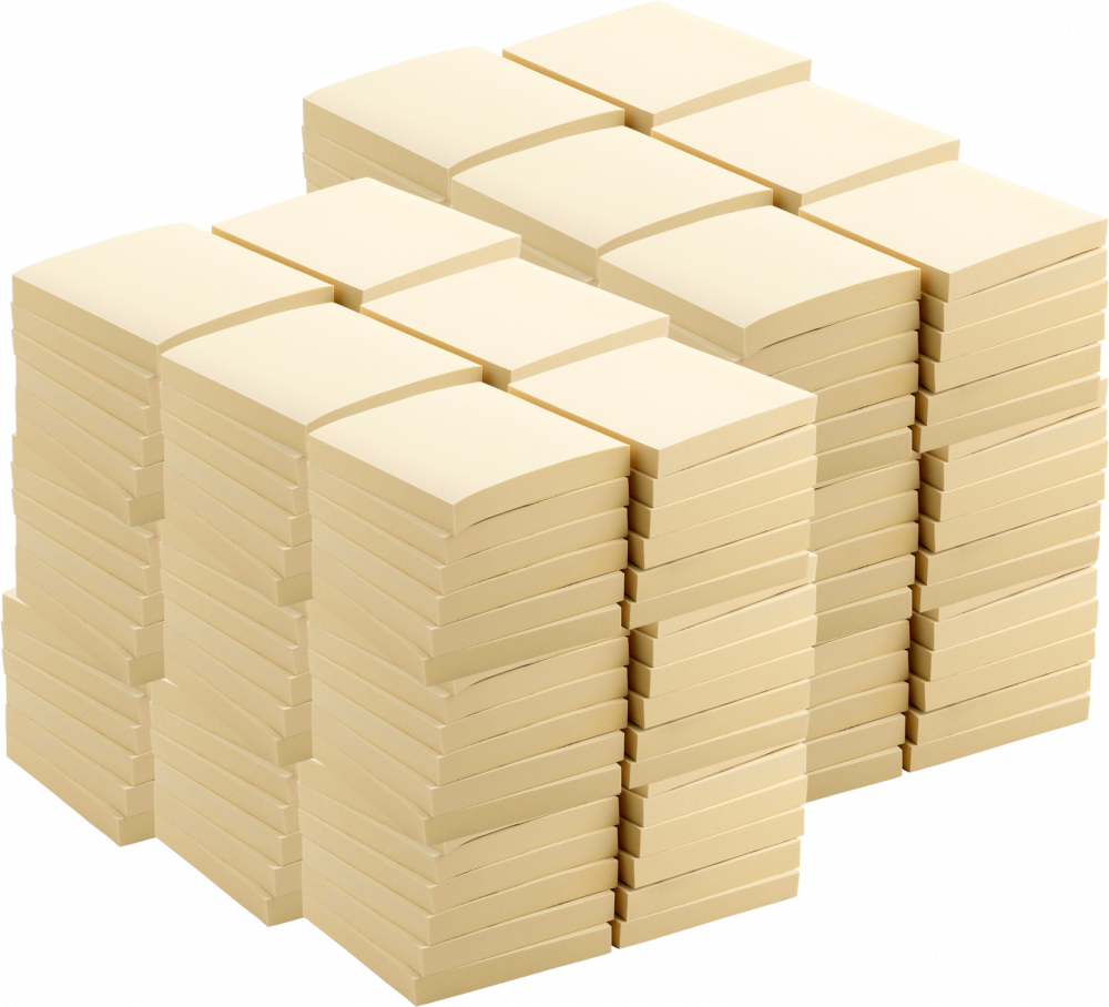 18x Karteczki samoprzylepne Viking, 76x76mm, 12x100 karteczek, żółty pastelowy