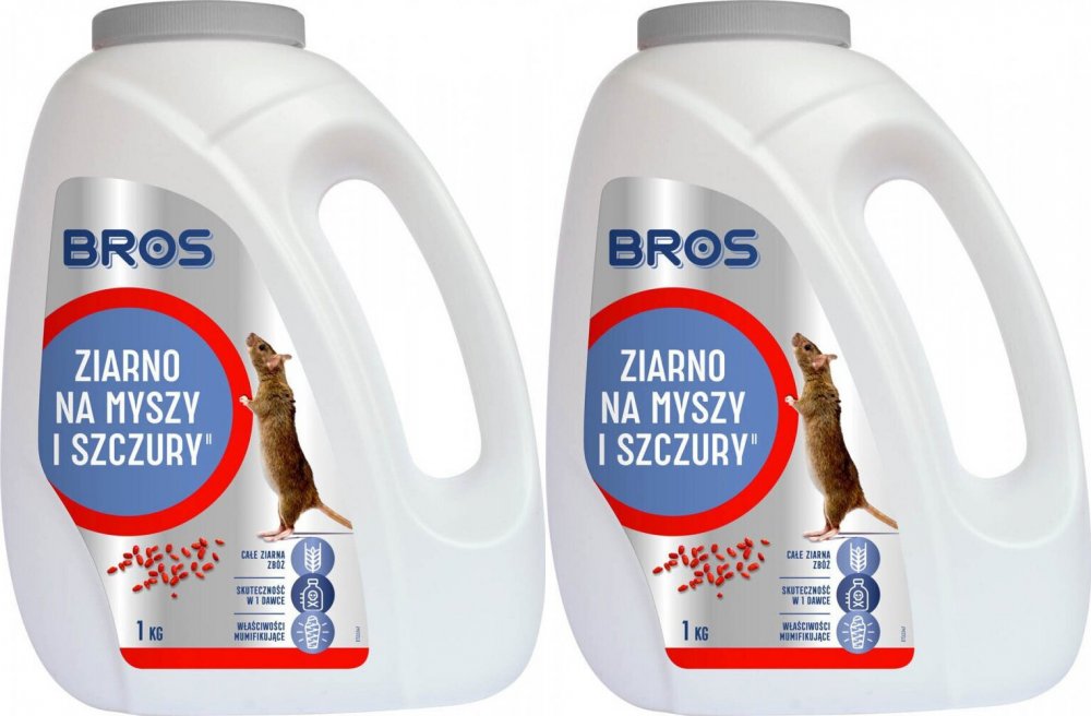 2x Ziarno na myszy i szczury Bros, 1kg