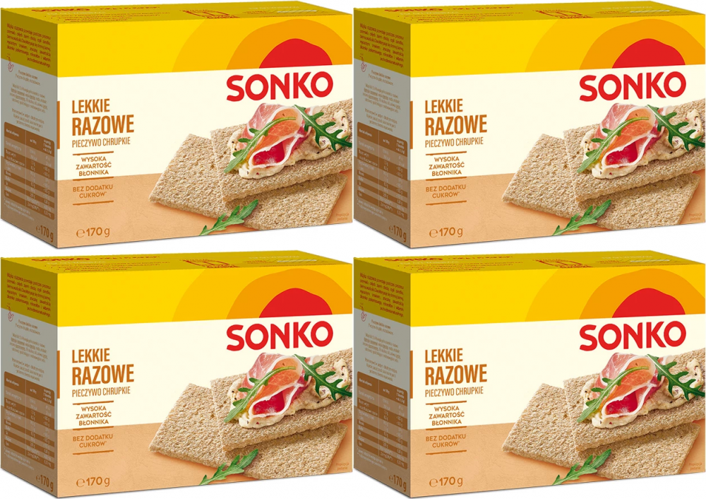 4x Pieczywo lekkie Sonko, razowe, 170g