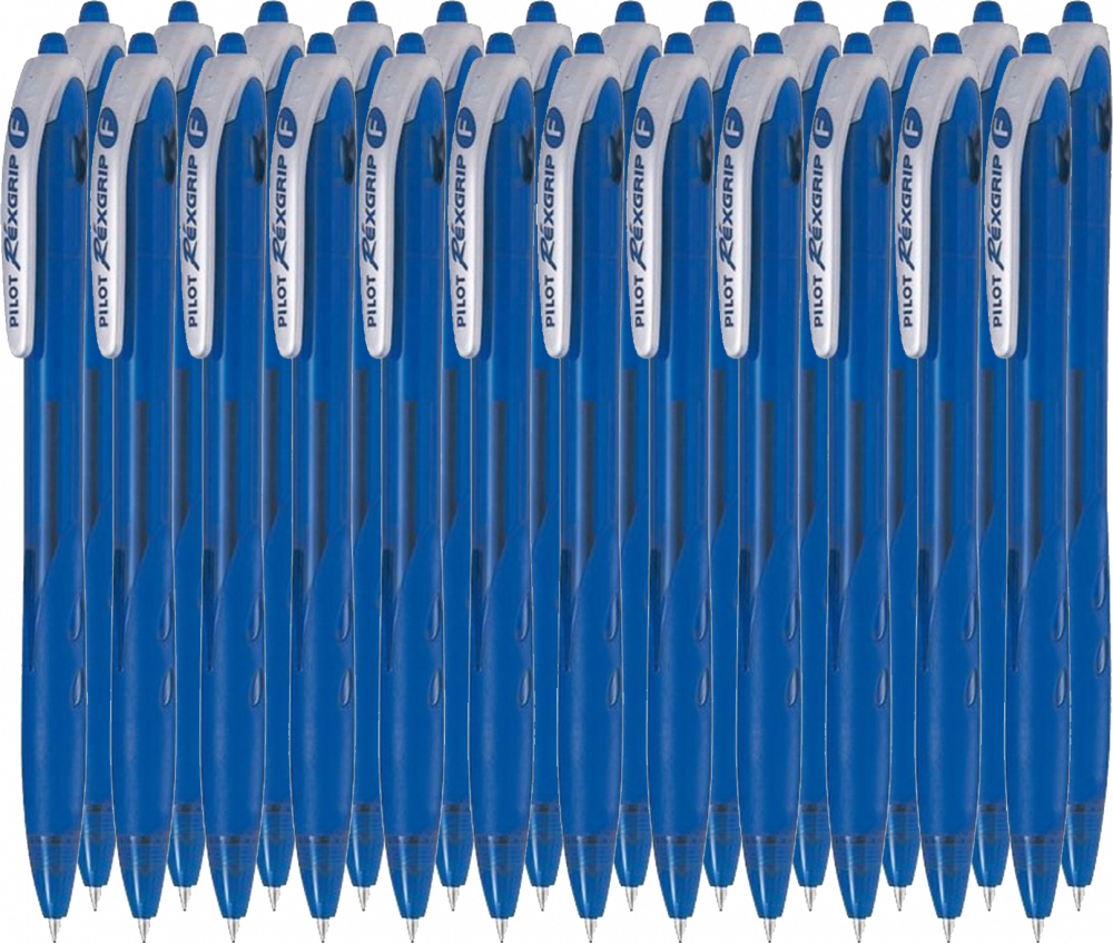 24x Długopis automatyczny Pilot, Rexgrip F, 0.21mm, niebieski