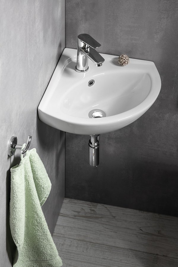 Aqualine Luigi umywalka 33,7x33,7 cm ścienna narożna biała FS161 - Wysyłka w 24h