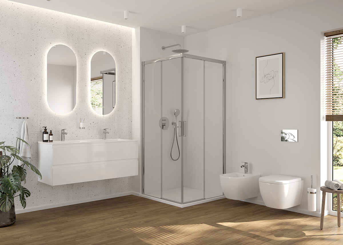 Oltens Bergytan brodzik 80x80 cm kwadratowy RockSurface biały 17100000 - Wysyłka w 24h