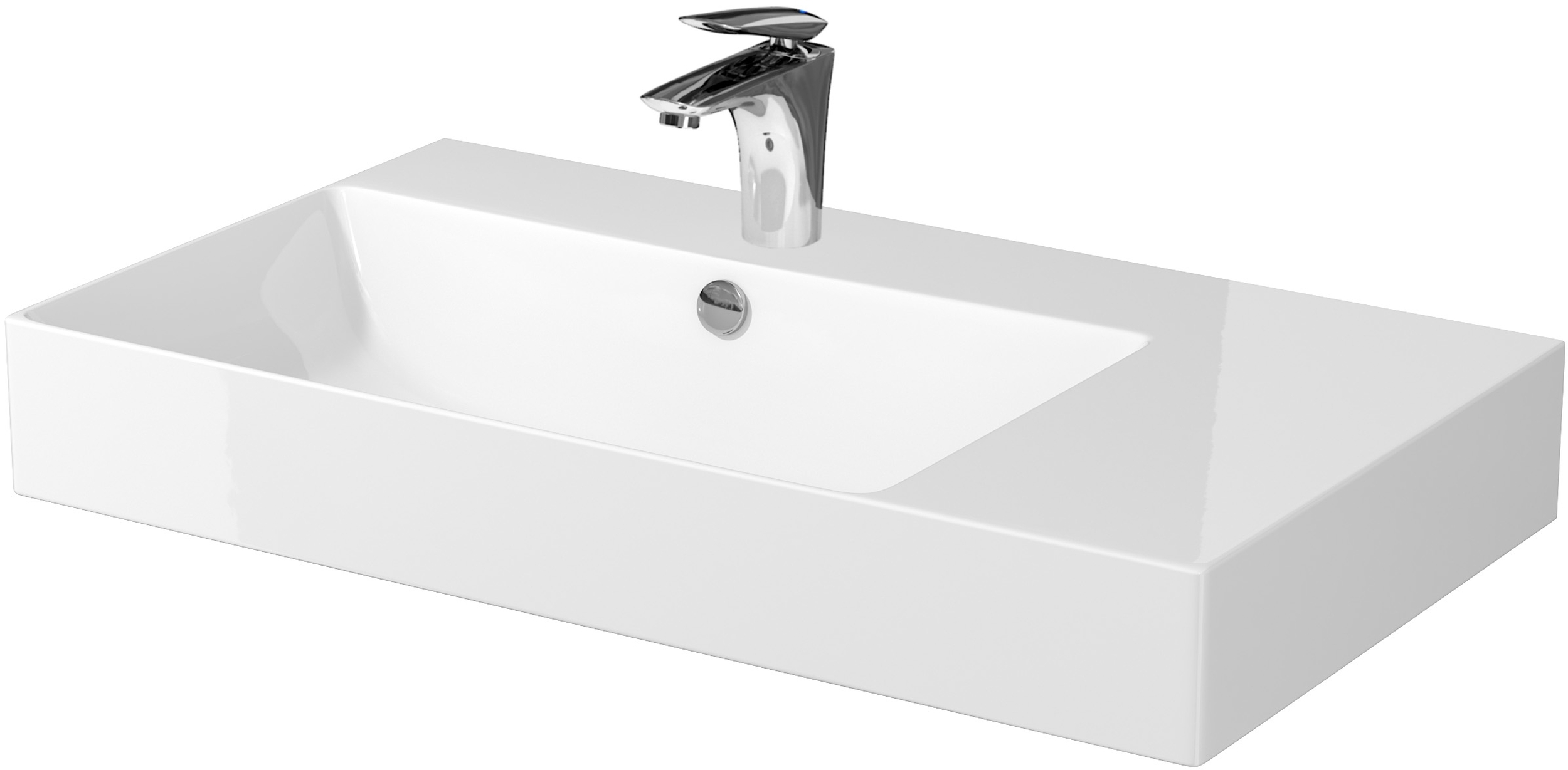Cersanit Inverto umywalka 80x45 cm prawa nablatowa biała K671-006