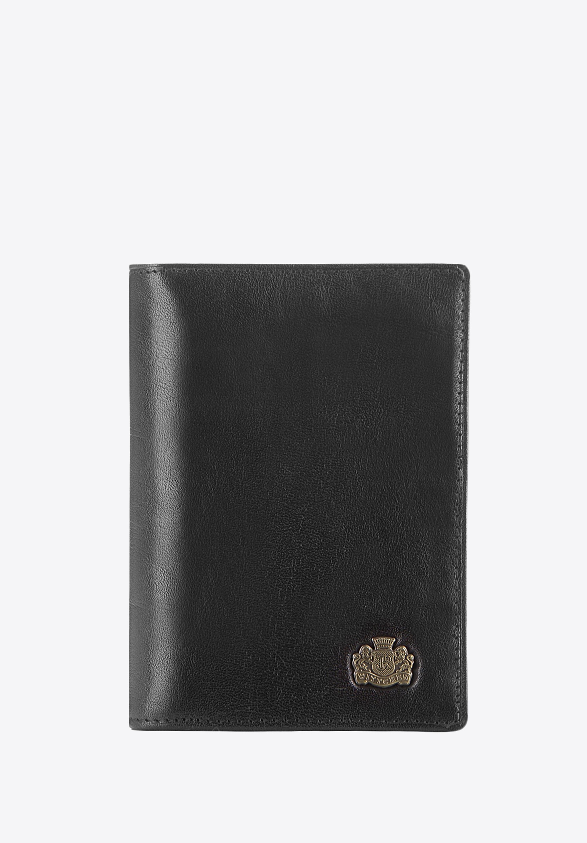 Etui na dokumenty skórzane z herbem czarne