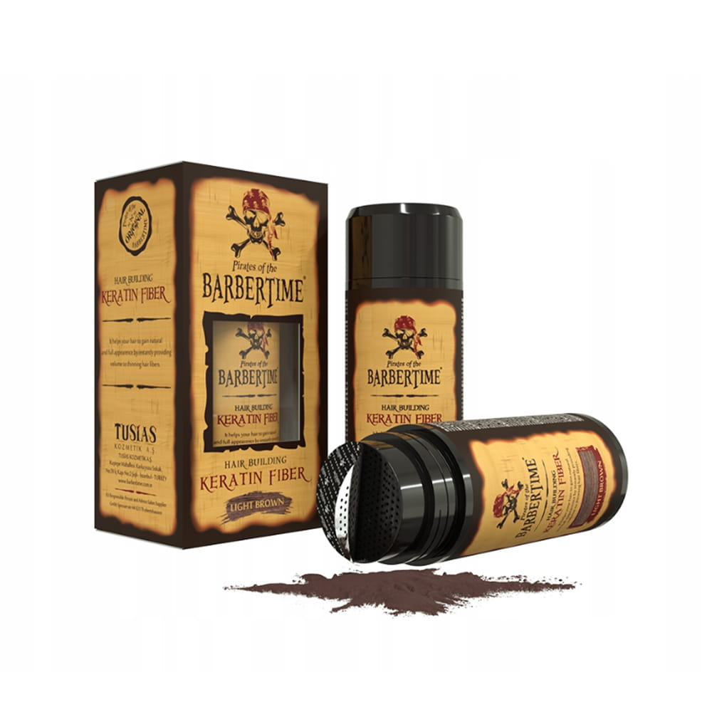 Puder zagęszczający włosy Barbertime keratin fiber puder zagęszczający włosy jasny brąz 21 g