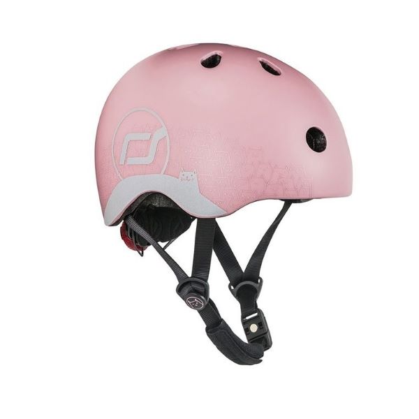 ScootandRide Kask z odblaskami Reflective XXS-S od 1-5 lat - rozmiar głowy 45–51cm-Rose