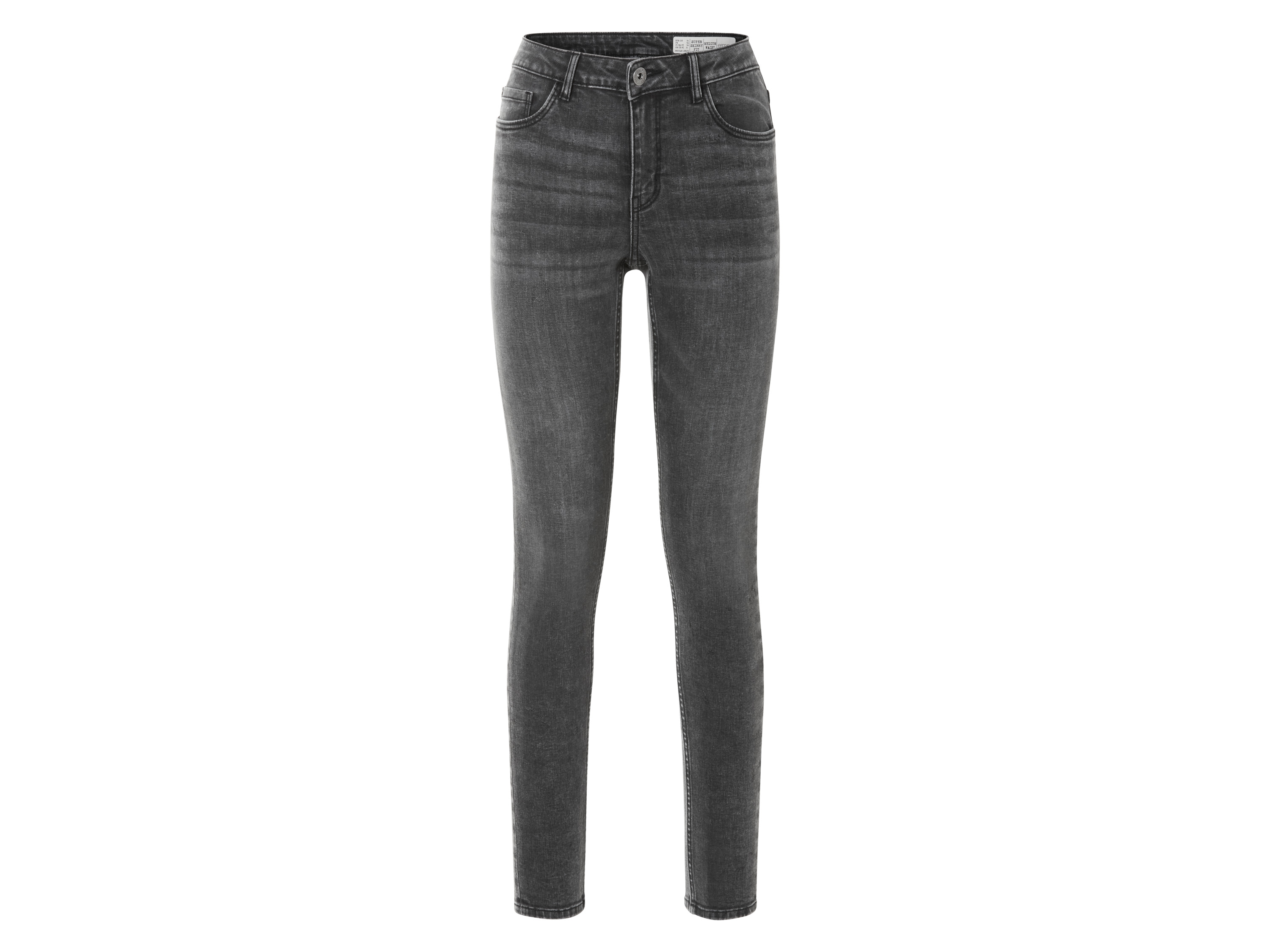 esmara Jeansy damskie z bawełną, Super Skinny Fit, Ciemnoszary, Rozmiar 40, Wysoka jakość, Styl 5-kieszeniowy, Wygodne w noszeniu