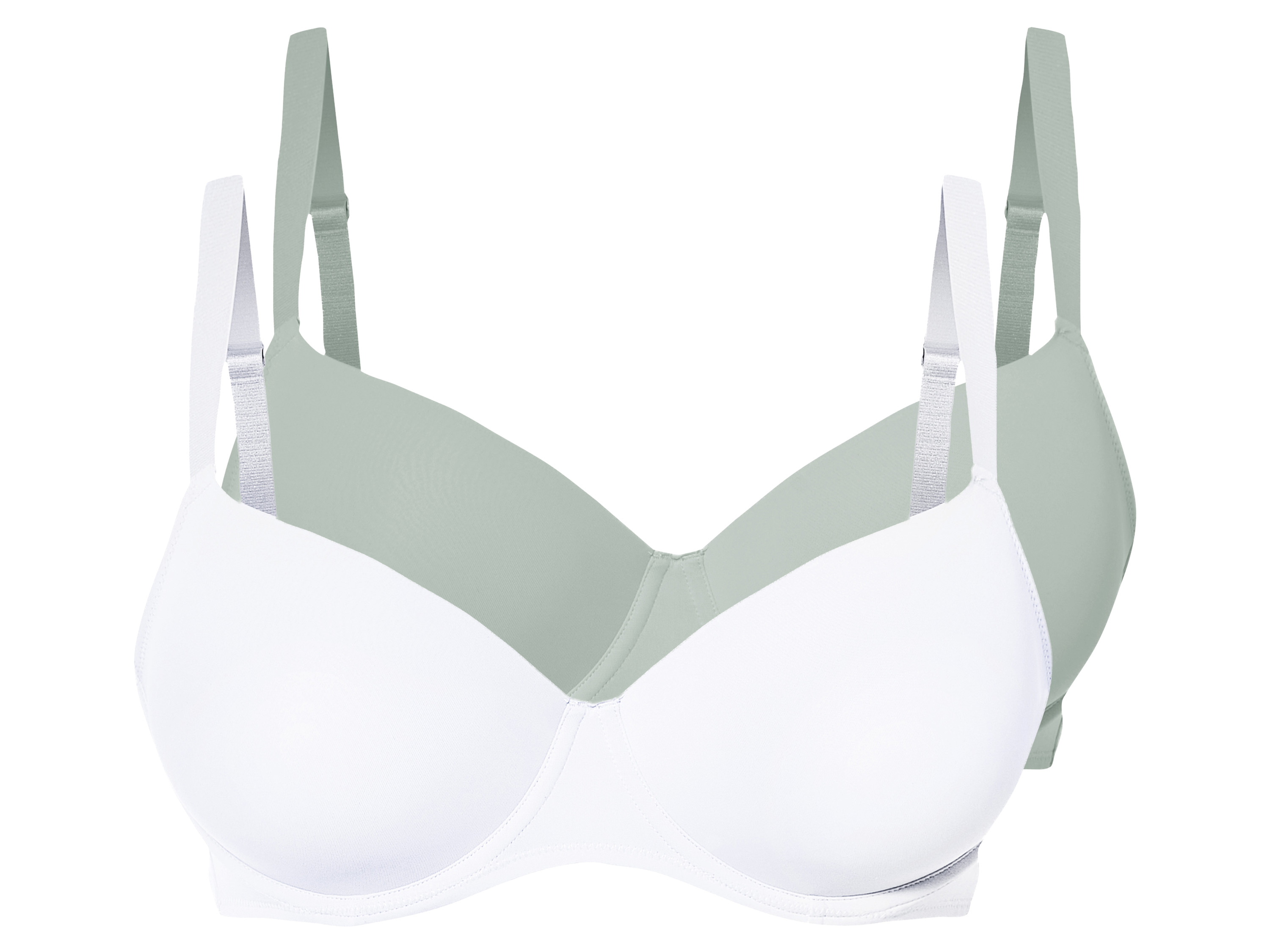 esmara Biustonosze push-up damskie, 2 sztuki Miętowy/biały, 90C