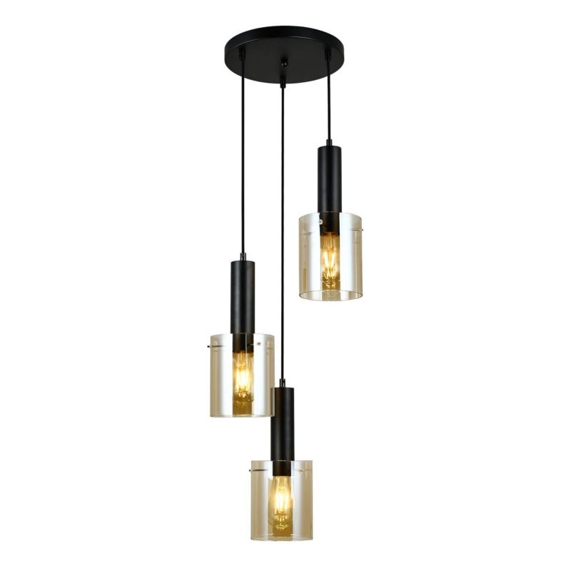 Lampa sufitowa wisząca Italux Sardo 1324 czarno-herbaciany nowoczesna 3xE27 x 40W 1 szt.