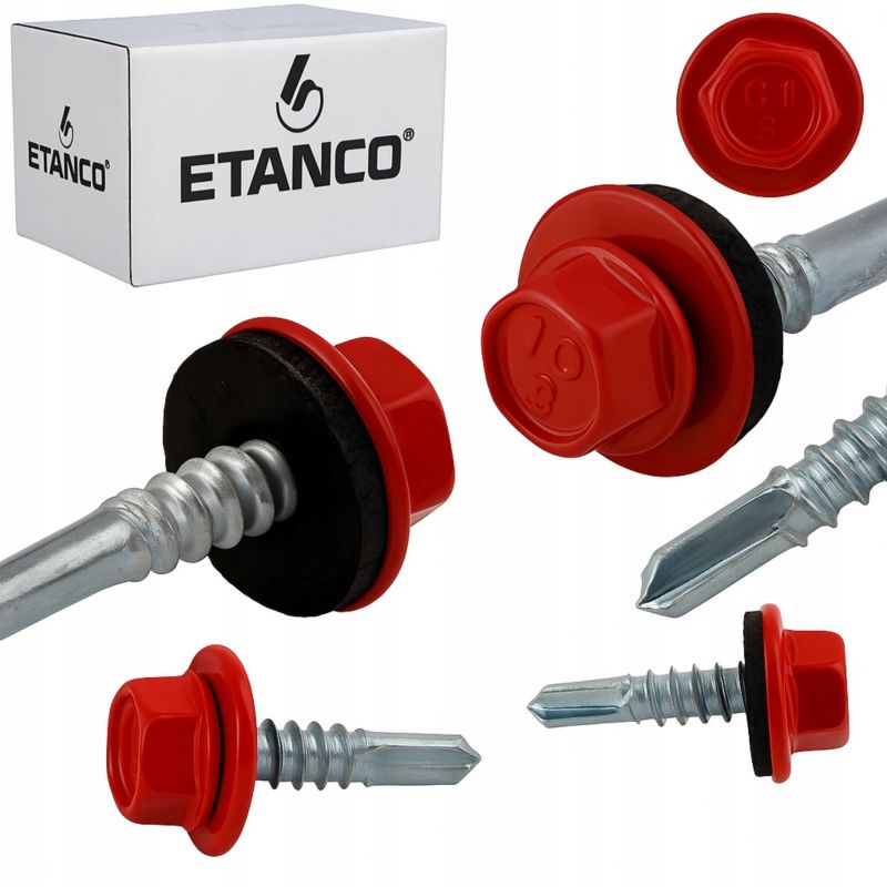 Wkręty Farmerskie Etanco Do Blachy, Zszywka 4,8X20Mm, Ral 3000 250 szt.