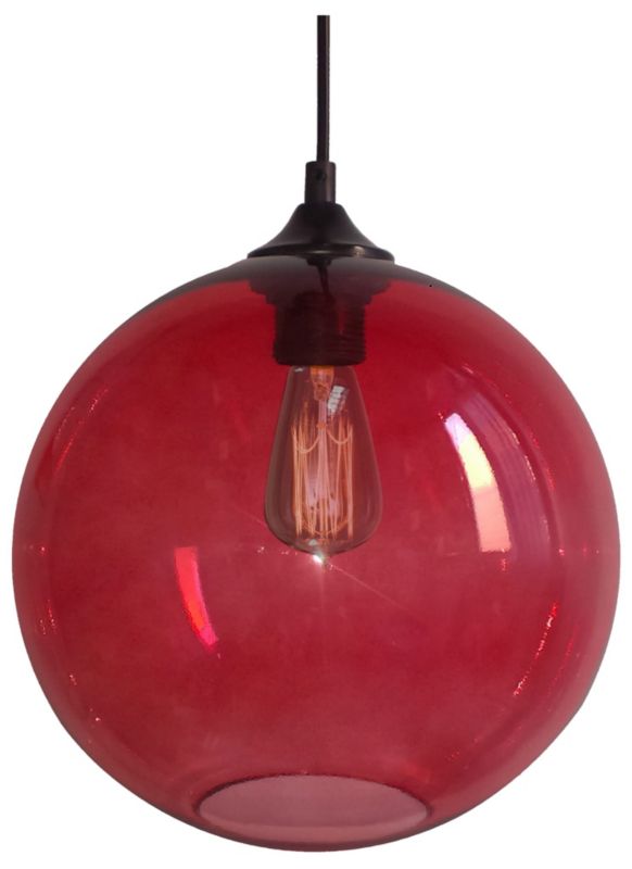 Lampa sufitowa Candellux Edison czarno-czerwona klosz o średnicy 25 cm 1xE27 x 60W 1 szt.