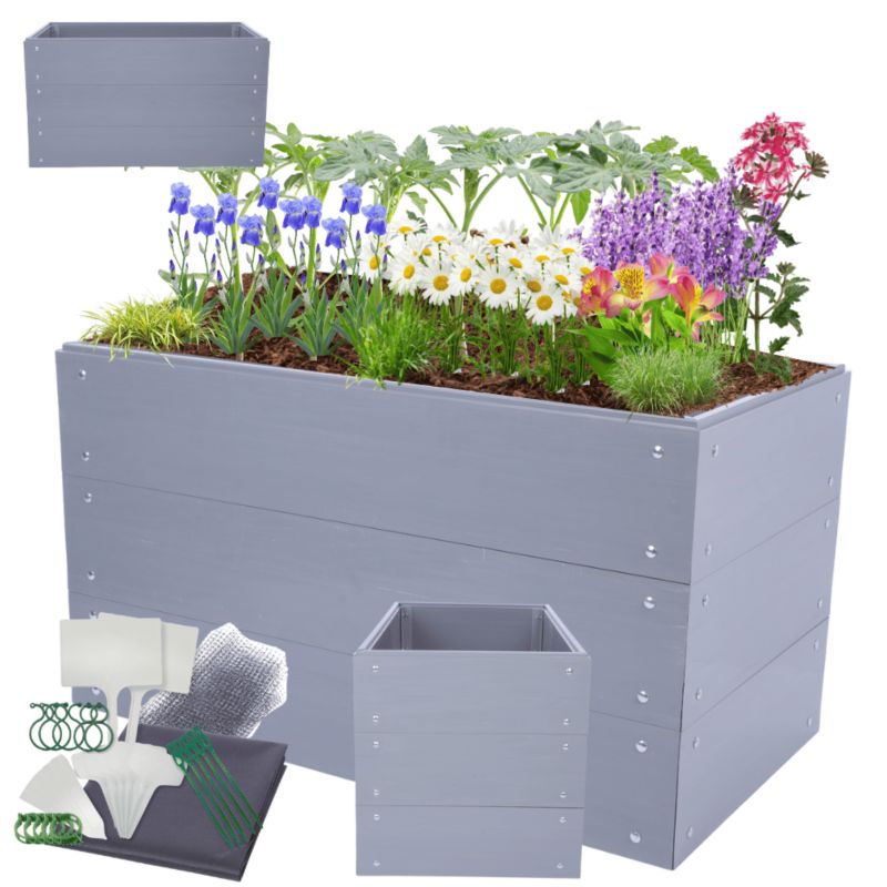 Skrzynia na warzywa MODO24 modułowa plastikowa trwała odporna na warunki atmosferyczne 60x110x45 cm 1 szt.