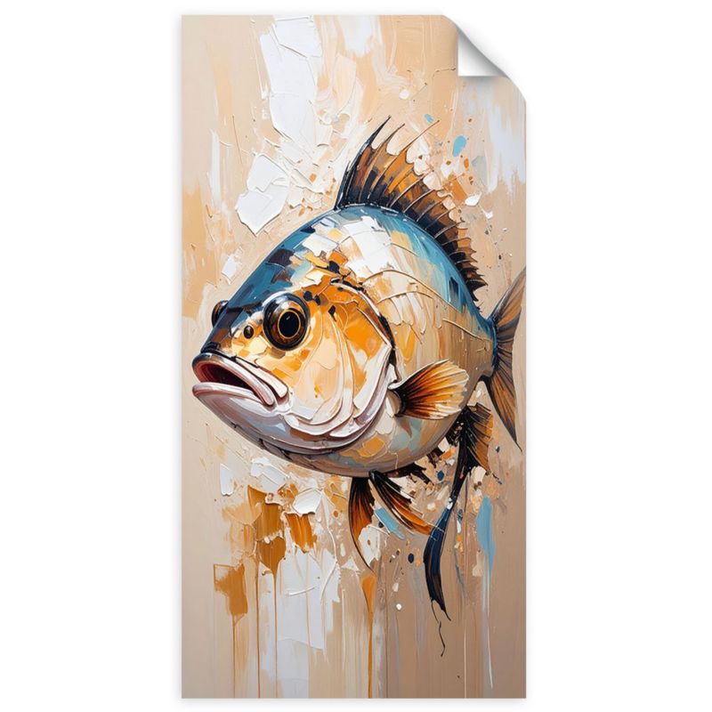 Naklejki samoprzylepne do salonu sypialni Feeby Ryba morska Beżowy 60x120cm 1szt