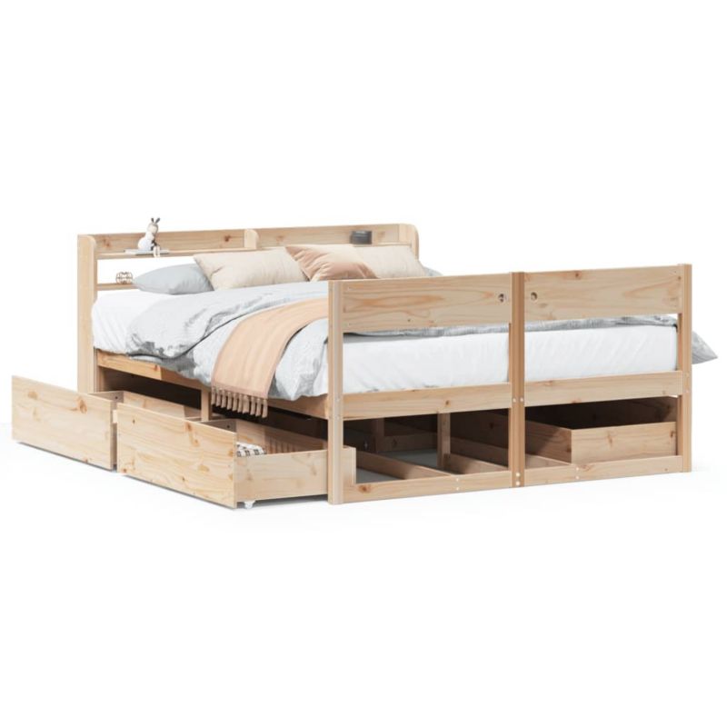 Łóżko drewniane WaszeMeble 160x200 cm brązowe WM-3307116 1 szt.