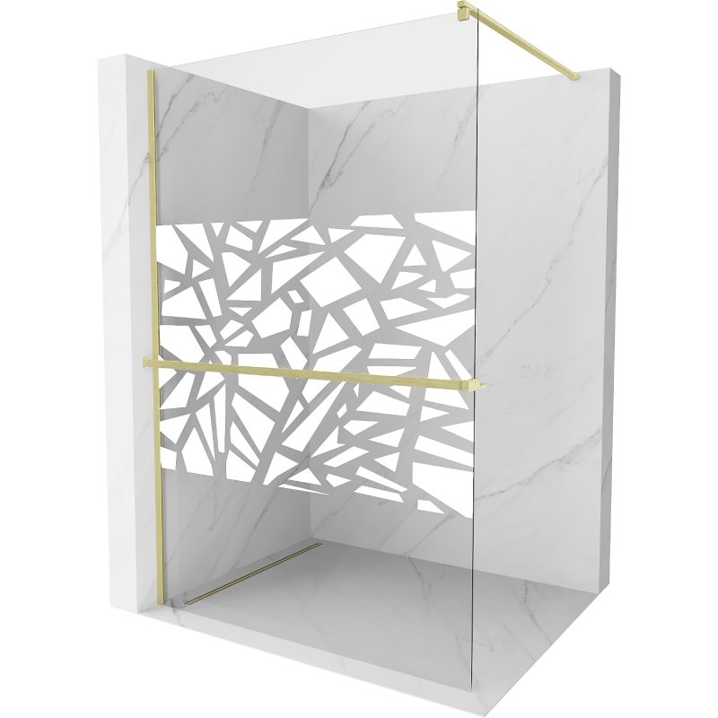 Kabina prysznicowa Walk-in Mexen Kioto+ biały wzór 110x200 cm 800-110-121-55-85 1 szt.