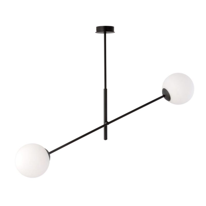 Żyrandol Emibig Linear czarno-biały wym: 51 x 102 cm 2xE14 x 10W 1 szt.