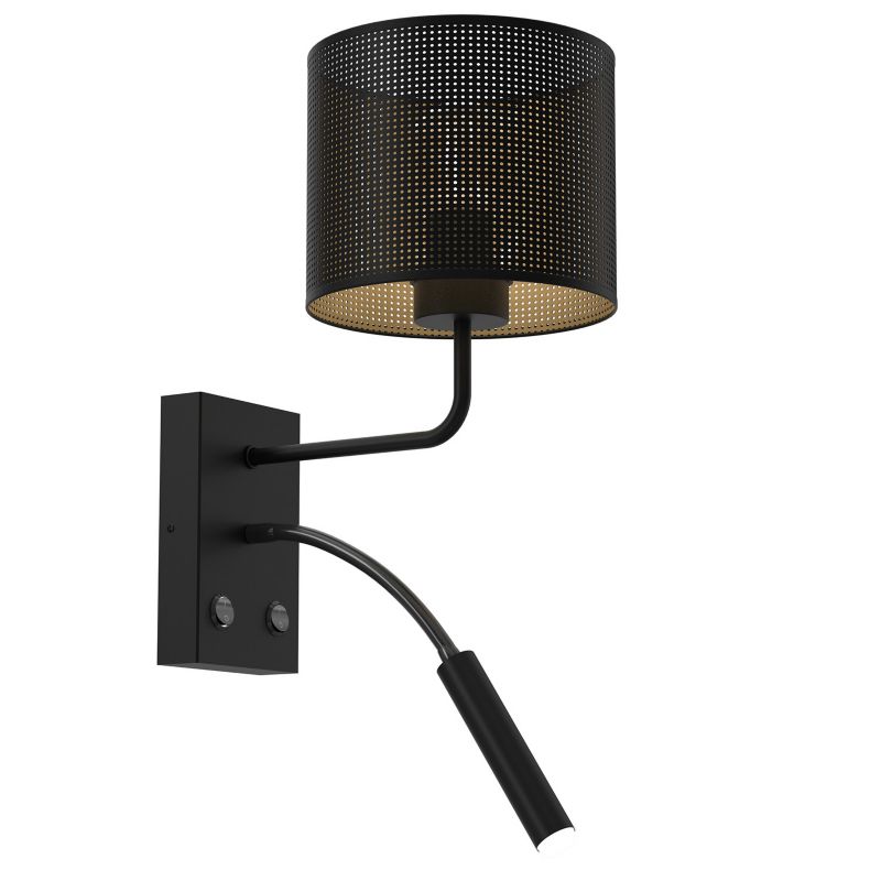 Kinkiet ścienny Luminex Loft Shade czarny mat-złoty do czytania z włącznikiem 1 x E27+G9 x 15W IP20 wym: 38 x 18 x 26 cm - 1 szt.