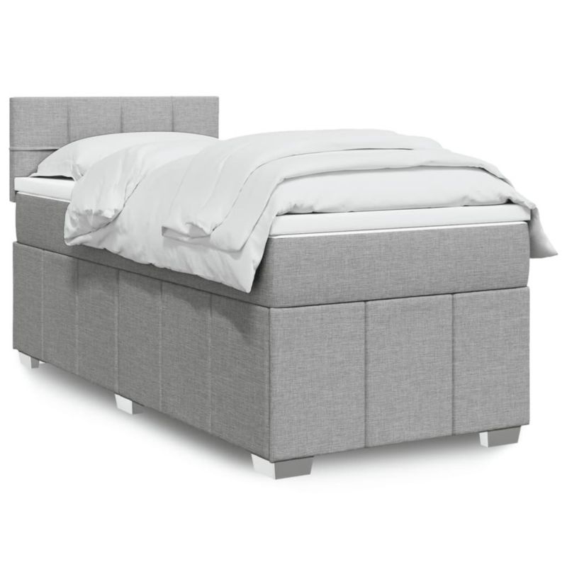 Łóżko kontynentalne WaszeMeble 80x200 cm jasnoszare WM-3286895 1 szt.