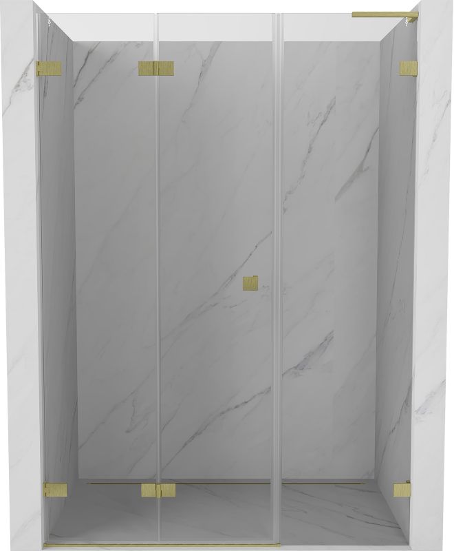 Drzwi prysznicowe składane Mexen Lunar-F transparent złote 145x200 cm 836SL-145-050-55-00-L 1 szt.