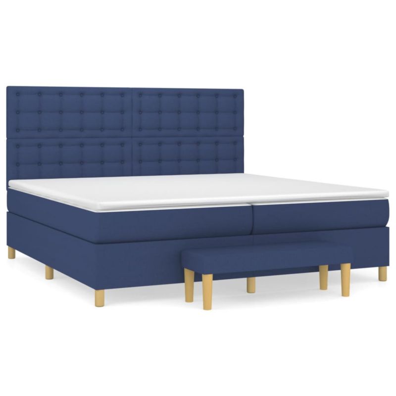 Łóżko kontynentalne WaszeMeble 200x200 cm niebieskie WM-3137507 1 szt.