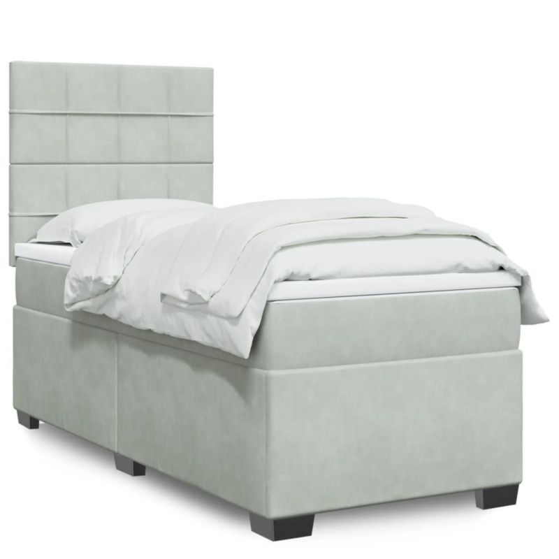 Łóżko kontynentalne WaszeMeble 90x190 cm jasnoszare WM-3290786 1 szt.