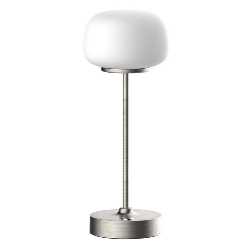 Lampa stołowa Polux Rimini srebrno-biała LED 2W 2700K 160lm akumulator IP20 wym: 27.8 x 10.6 x 10.6 cm metal - 1 szt.