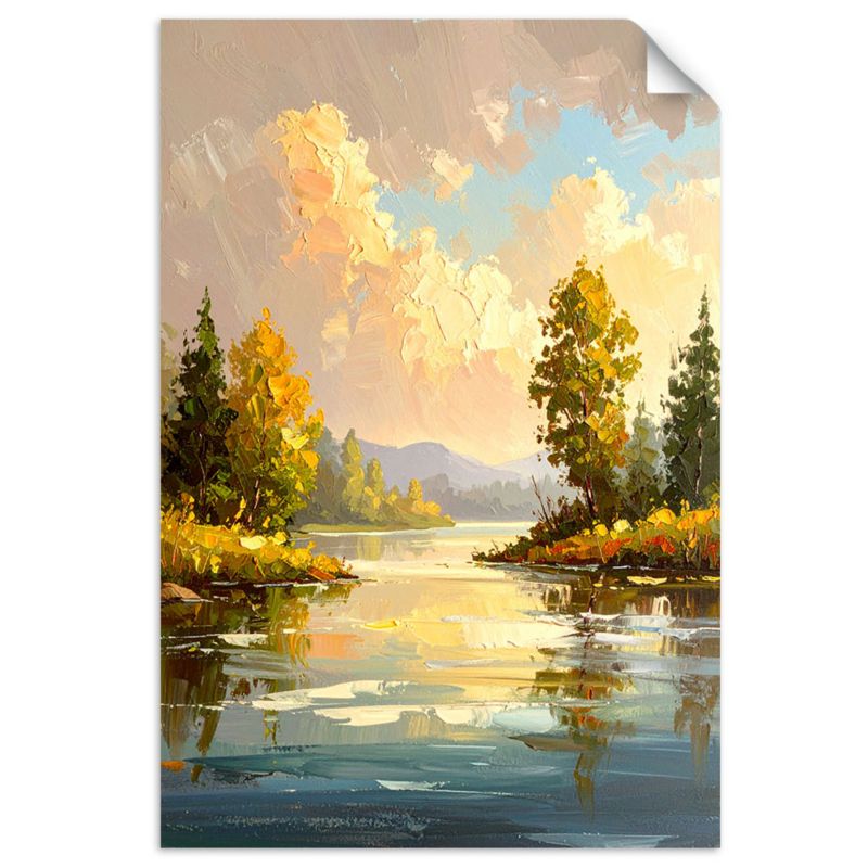 Naklejka na ścianę Feeby Jezioro Drzewa Pejzaż Natura 30x45cm 1szt