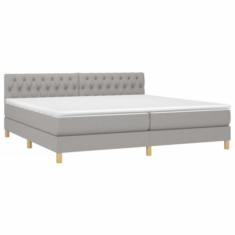 Łóżko kontynentalne WaszeMeble 200x200 cm jasnoszare WM-3140881 1 szt.
