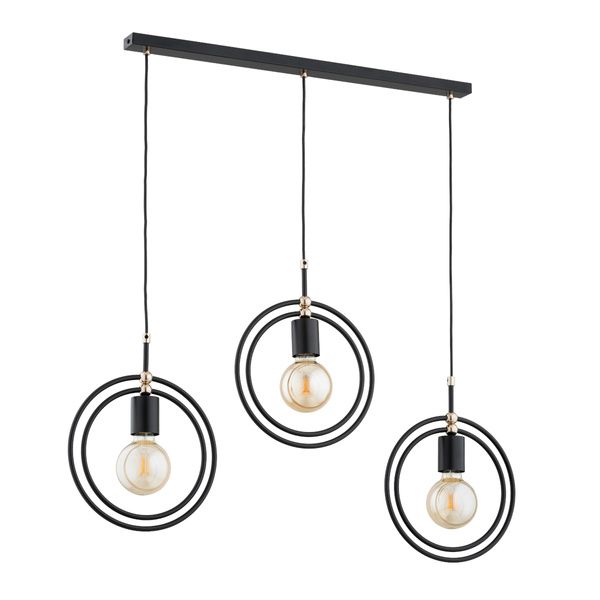 Lampa wisząca Alfa Endora czarno-złota nowoczesna 3xE27 x 15W 1 szt.