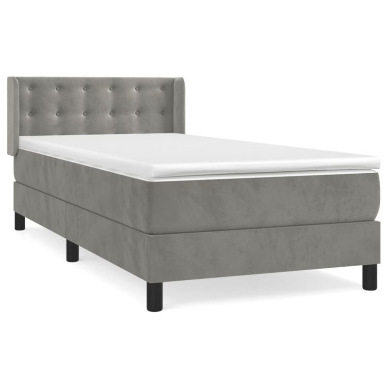 Łóżko kontynentalne WaszeMeble 100x200 cm jasnoszare WM-3131183 1 szt.