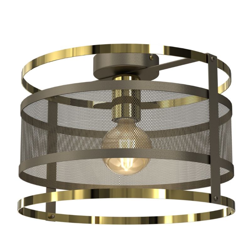 Lampa sufitowa wisząca Luminex Rim 4075 tytanowe złoto-złoty połysk dekoracyjna 1xE27 x 15W 1 szt.