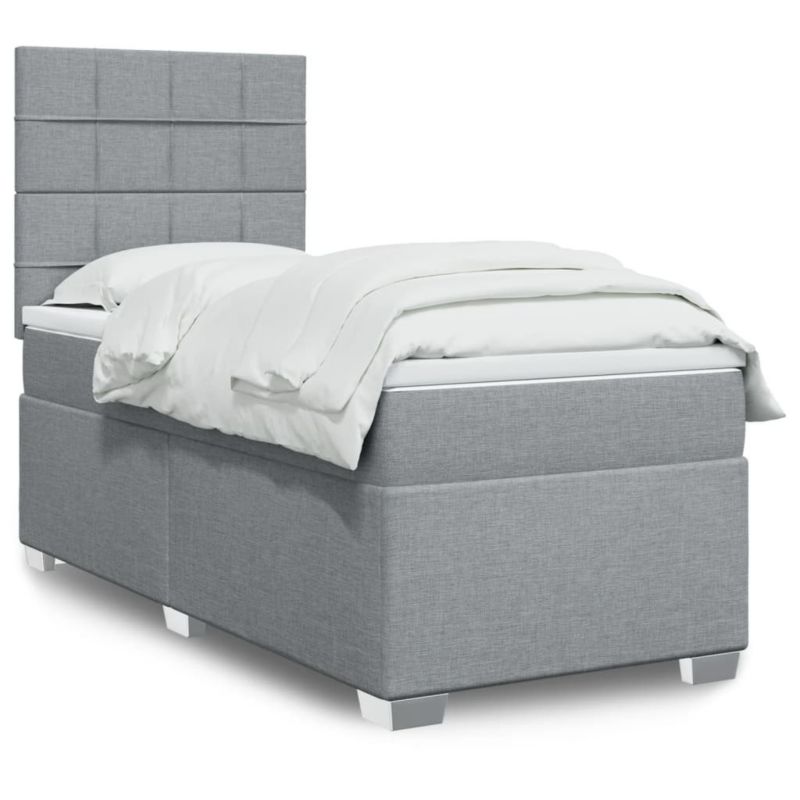Łóżko kontynentalne WaszeMeble 80x200 cm jasnoszare WM-3290315 1 szt.