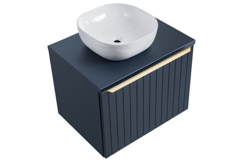 Szafka łazienkowa Furnidea 80 cm granatowa z umywalką Santa Fe Deep Blue 1 szt.