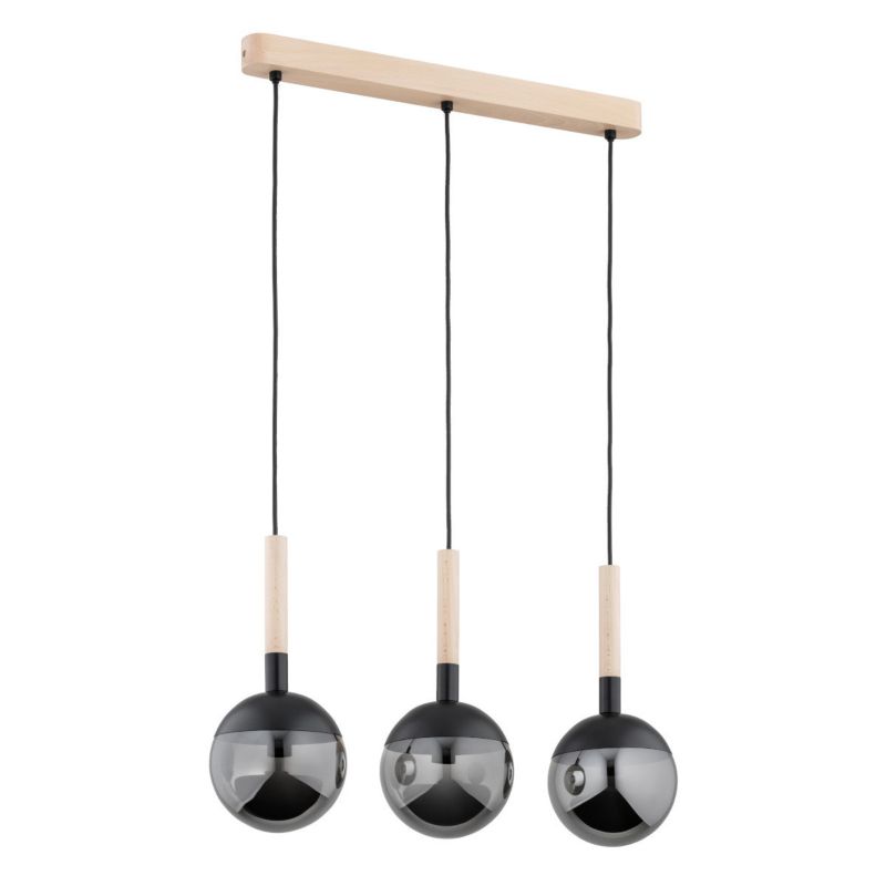 Lampa wisząca Alfa Ranczo 3194 jasne drewno-czarna nad stół 3xE14 x 10W 1 szt.