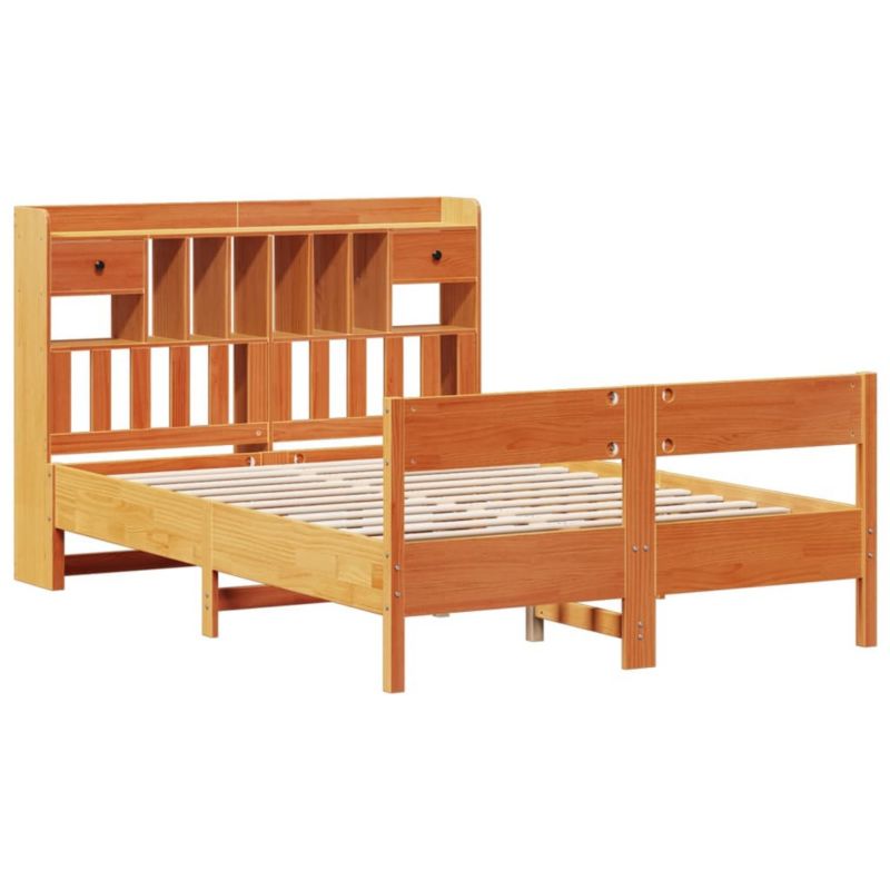 Łóżko drewniane WaszeMeble 135x190 cm brązowe WM-3323043 1 szt.