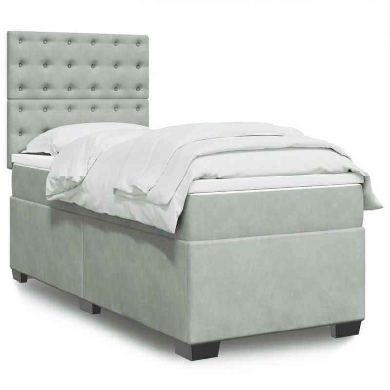 Łóżko kontynentalne WaszeMeble 80x200 cm jasnoszare WM-3290774 1 szt.