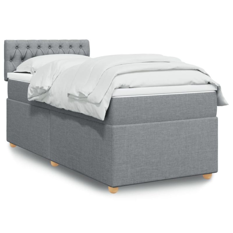 Łóżko kontynentalne WaszeMeble 90x200 cm jasnoszare WM-3288870 1 szt.