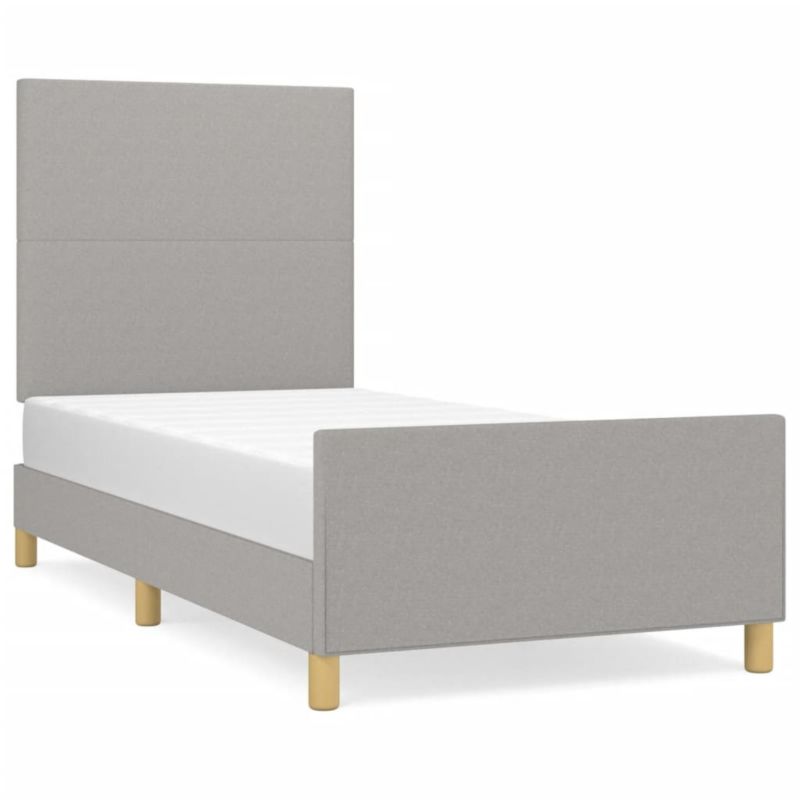 Łóżko tapicerowane WaszeMeble 90x200 cm jasnoszara WM-3124863 1 szt.
