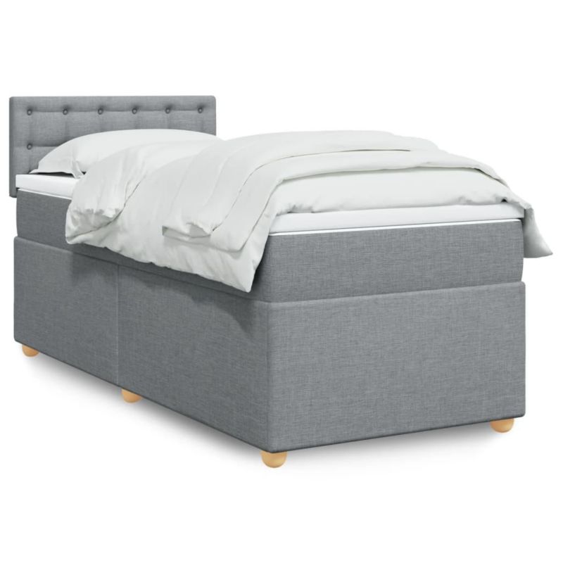 Łóżko kontynentalne WaszeMeble 100x200 cm jasnoszare WM-3286605 1 szt.