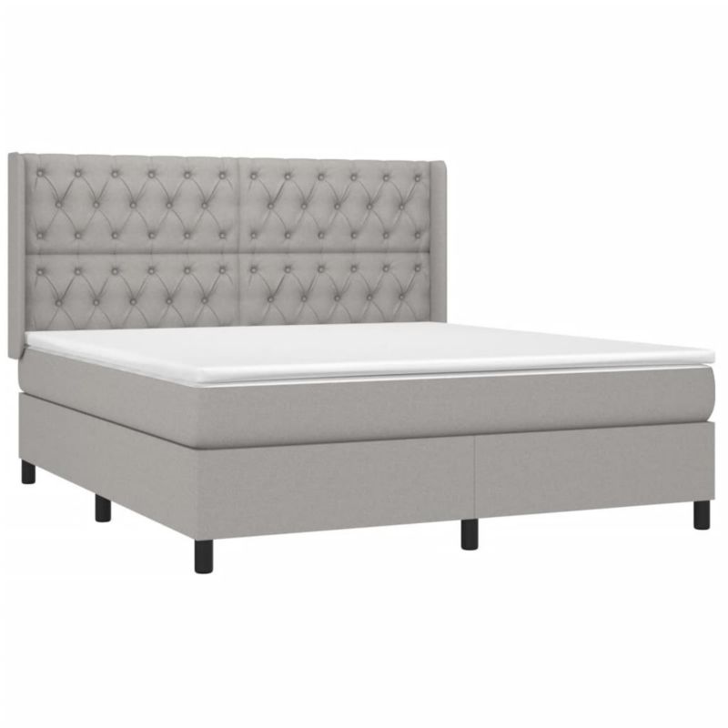 Łóżko kontynentalne WaszeMeble 160x200 cm jasnoszare WM-3138565 1 szt.