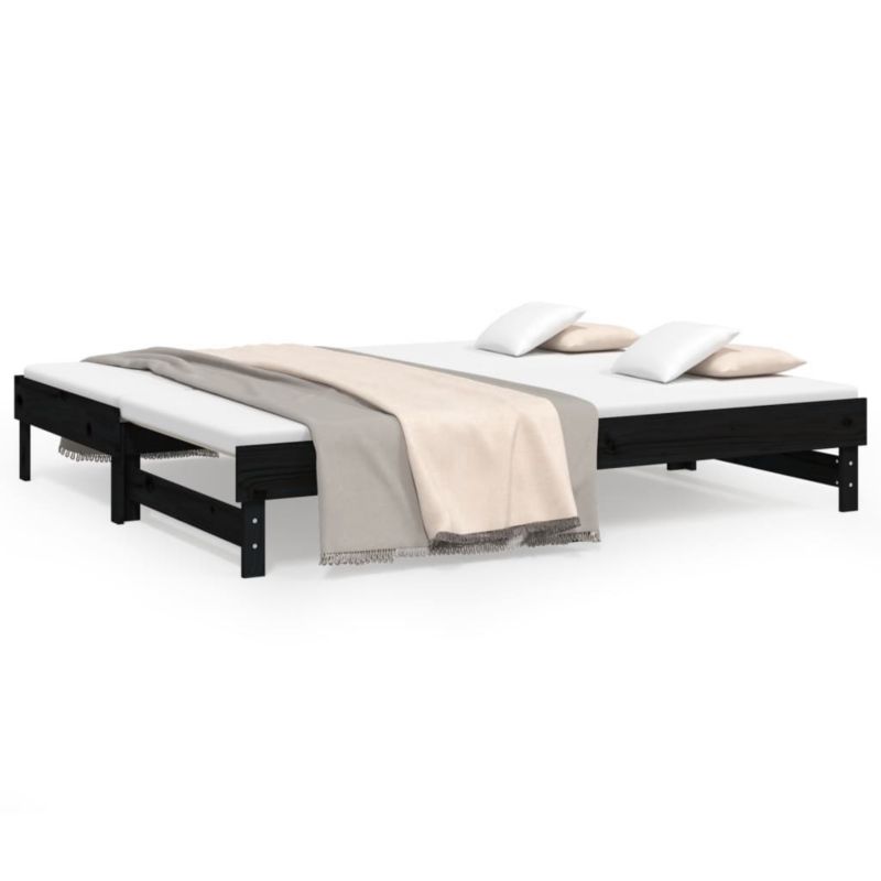 Łóżko drewniane WaszeMeble 100x200 cm rozsuwane czarne WM-823378 1 szt.