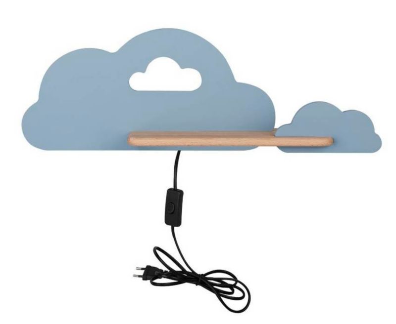 Kinkiet ścienny Candellux Cloud jasne drewno i niebieski LED 5W 4000K 250lm IP20 wym: 18,5 x 53 x 12 cm - 1 szt.