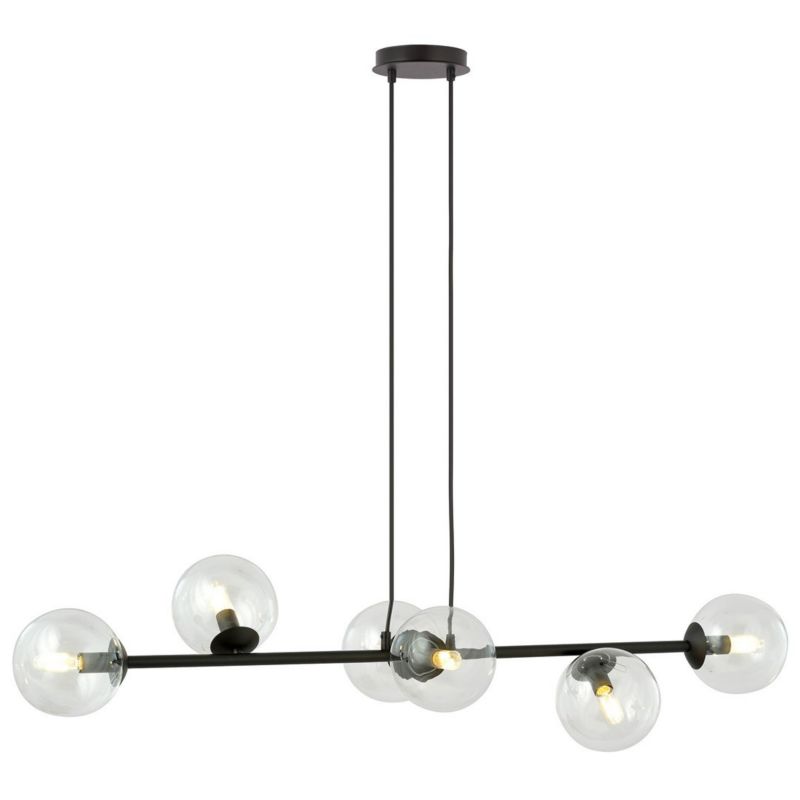 Żyrandol Emibig Rossi czarno-przezroczysty podłużny 110 cm 6xE14 x 10W 1 szt.