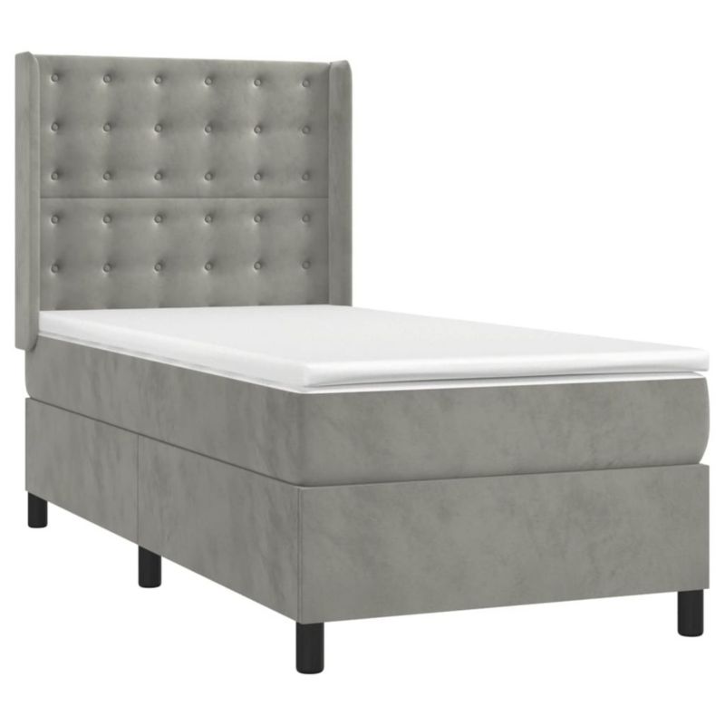 Łóżko kontynentalne WaszeMeble 90x190 cm szare WM-3139775 1 szt.