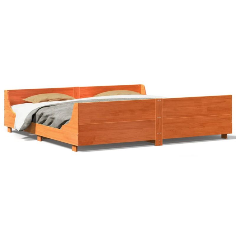 Łóżko drewniane WaszeMeble 200x200 cm brąz WM-3302272 1 szt.