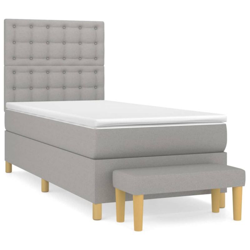 Łóżko kontynentalne WaszeMeble 80x200 cm jasnoszare WM-3137429 1 szt.
