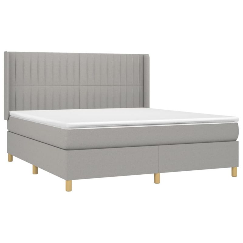 Łóżko kontynentalne WaszeMeble 160x200 cm jasnoszare WM-3139045 1 szt.